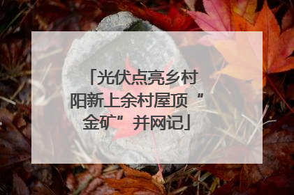 光伏点亮乡村 阳新上余村屋顶“金矿”并网记