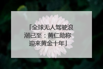 全球无人驾驶浪潮已至：黄仁勋称迎来黄金十年