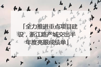 全力推进重点项目建设，浙江路产城交出半年度亮眼成绩单