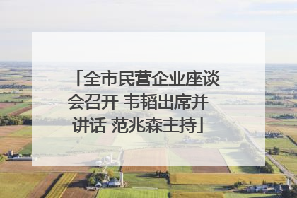 全市民营企业座谈会召开 韦韬出席并讲话 范兆森主持