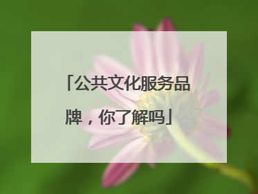 公共文化服务品牌，你了解吗