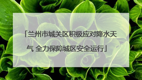 兰州市城关区积极应对降水天气 全力保障城区安全运行