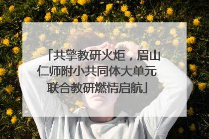 共擎教研火炬，眉山仁师附小共同体大单元联合教研燃情启航