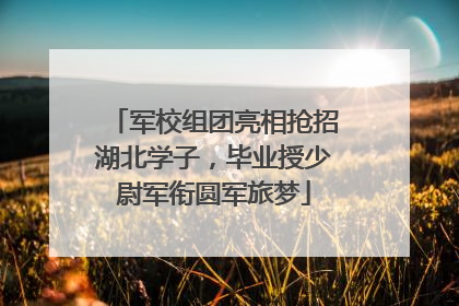 军校组团亮相抢招湖北学子，毕业授少尉军衔圆军旅梦