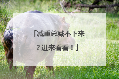减重总减不下来？进来看看！