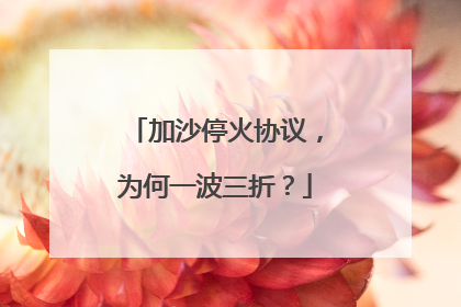 加沙停火协议，为何一波三折？
