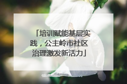 培训赋能基层实践，公主岭市社区治理激发新活力