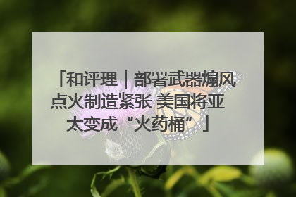 和评理｜部署武器煽风点火制造紧张 美国将亚太变成“火药桶”