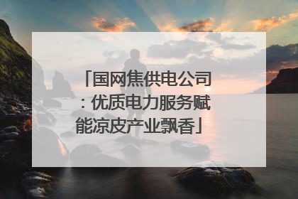 国网焦供电公司：优质电力服务赋能凉皮产业飘香