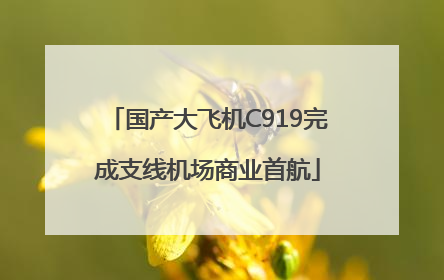 国产大飞机C919完成支线机场商业首航
