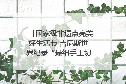 国家级非遗点亮美好生活节 吉尼斯世界纪录“最细手工切面”邀您来品！｜美好生活有“盐”味