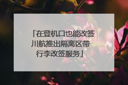 在登机口也能改签 川航推出隔离区带行李改签服务