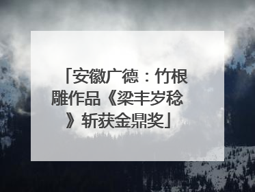 安徽广德：竹根雕作品《梁丰岁稔》斩获金鼎奖