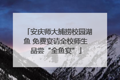 安庆师大捕捞校园湖鱼 免费宴请全校师生品尝“全鱼宴”