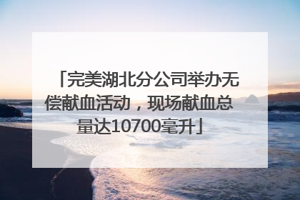 完美湖北分公司举办无偿献血活动，现场献血总量达10700毫升