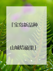 宝岛新品种 山城结硕果