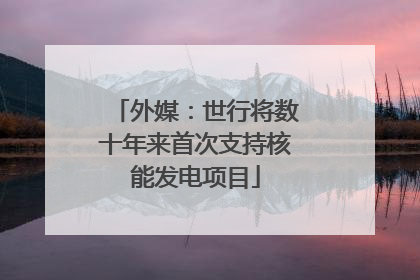 外媒：世行将数十年来首次支持核能发电项目