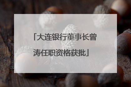大连银行董事长曾涛任职资格获批