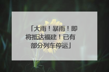 大雨！暴雨！即将抵达福建！已有部分列车停运