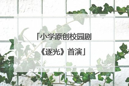 小学原创校园剧《逐光》首演
