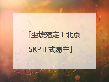 尘埃落定！北京SKP正式易主