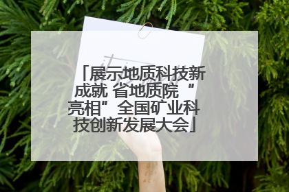 展示地质科技新成就 省地质院“亮相”全国矿业科技创新发展大会