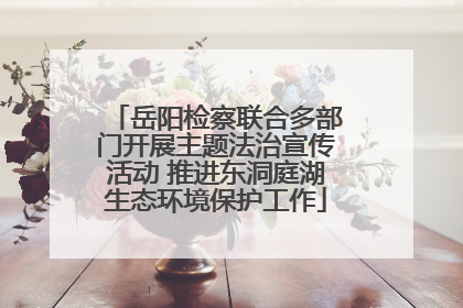 岳阳检察联合多部门开展主题法治宣传活动 推进东洞庭湖生态环境保护工作