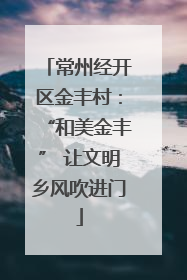 常州经开区金丰村：“和美金丰” 让文明乡风吹进门