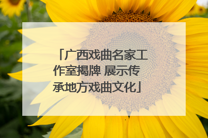 广西戏曲名家工作室揭牌 展示传承地方戏曲文化
