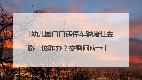幼儿园门口违停车辆堵住去路，该咋办？交警回应→