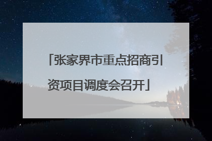 张家界市重点招商引资项目调度会召开