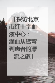 探访北京市红十字血液中心：一滴血从臂弯到患者的漂流之旅