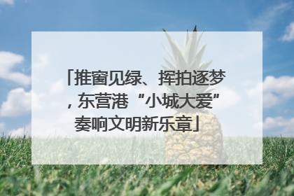 推窗见绿、挥拍逐梦，东营港“小城大爱”奏响文明新乐章