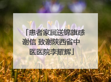 患者家属送锦旗感谢信 致谢陕西省中医医院李耀辉