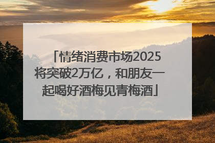 情绪消费市场2025将突破2万亿，和朋友一起喝好酒梅见青梅酒