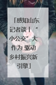 感知山东记者谈丨“小公交”大作为 驱动乡村振兴新引擎