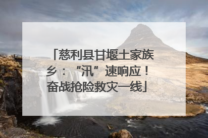 慈利县甘堰土家族乡：“汛”速响应！奋战抢险救灾一线