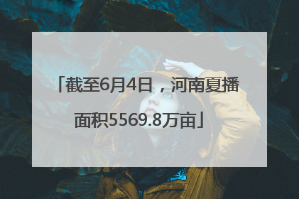 截至6月4日，河南夏播面积5569.8万亩