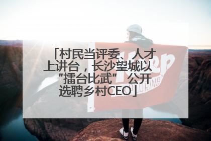 村民当评委、人才上讲台，长沙望城以“擂台比武” 公开选聘乡村CEO