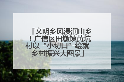 文明乡风浸润山乡！广信区田墩镇黄坑村以“小切口”绘就乡村振兴大图景