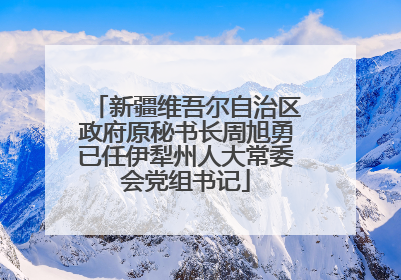 新疆维吾尔自治区政府原秘书长周旭勇已任伊犁州人大常委会党组书记