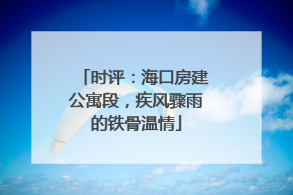 时评：海口房建公寓段，疾风骤雨的铁骨温情