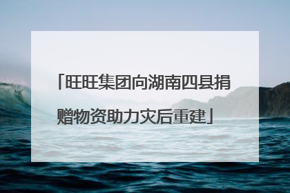 旺旺集团向湖南四县捐赠物资助力灾后重建