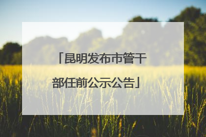 昆明发布市管干部任前公示公告