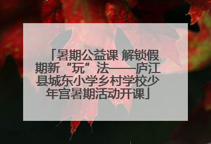 暑期公益课 解锁假期新“玩”法——庐江县城东小学乡村学校少年宫暑期活动开课