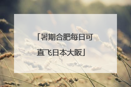 暑期合肥每日可直飞日本大阪