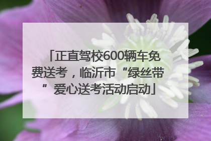 正直驾校600辆车免费送考，临沂市“绿丝带”爱心送考活动启动