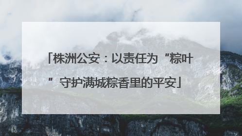 株洲公安：以责任为“粽叶”守护满城粽香里的平安