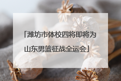 潍坊市体校四将即将为山东男篮征战全运会