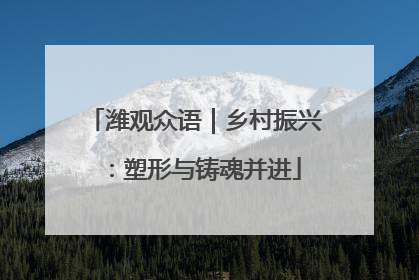 潍观众语｜乡村振兴：塑形与铸魂并进